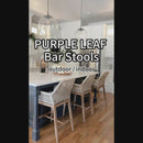 PURPLE LEAF Modern Bar Stools Set of 2, Aluminum Bar Stool with Cushion for Indoor and Outdoor, Kitchen Island