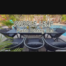 PURPLE LEAF Patio Dining Sets with Aluminum Frame Table & Handwoven Wicker Chairs Grey