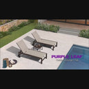 PURPLE LEAF Outdoor Chaise Lounge Chair Set of 3, Aluminum Patio Chaise Lounger with Adjustable Backrest and Wheels for Deck, Outside, Lawn, Garden