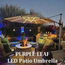 PURPLE LEAF 10 / 11 / 12 ft Round Outdoor Umbrellas with Lights