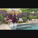 PURPLE LEAF Outdoor Lounge Chair, Patio Chaise Lounge with Cushioned Seat & Supportive Armrests, Ergonomic Aluminum Pool Lounge Chairs for Backyard Deck Poolside