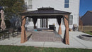 PURPLE LEAF Outdoor Hardtop Gazebo for Garden Bronze Double Roof Aluminum Frame Pavilion