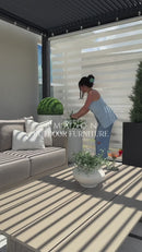 PURPLE LEAF Sanori L-Shaped Patio Couch Set Modular Sofa with Beige Cushions and Ottoman for Backyard