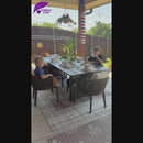 PURPLE LEAF Hailar Outdoor Dining Set for Family, Aluminum Outdoor Patio Table and Chairs Set with Olefin Cushions, Patio Furniture Set for Garden or Deck