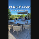 PURPLE LEAF 7/9/11 Pieces Outdoor Dining Set Aluminum Table & Wicker Rattan Chairs Modern Patio Furniture Set for Deck