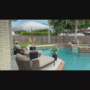 PURPLE LEAF Hailar Olefin Patio Chaise Lounge Chair , Upholstered Pool Aluminium Lounge Chairs for Outdoor with Teak Armres for Deck, Pool, Lawn, Garden, Courtyard, Porch
