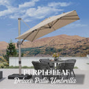 PURPLE LEAF Deluxe Aluminum Outdoor Patio Umbrella Square Cantilever Umbrellas