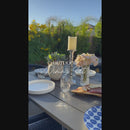 PURPLE LEAF Outdoor Dining Table Set All-Weather Aluminum with Wood Grain Table and Rope Woven Chairs Includes Backyard Patio Cushions