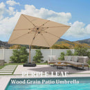 Clearance - PURPLE LEAF OPEN BOX Wood Grain Cantilever Patio Umbrella Aluminum Outdoor Umbrellas