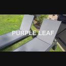 PURPLE LEAF Outdoor Chaise Lounge with Wheels Patio Lounge Chair Recliner