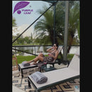 PURPLE LEAF Patio Tanning Chaise Lounge Chair Set with Face Down Hole