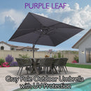 PURPLE LEAF Cantilever Patio Umbrella Gray Pole Outdoor Umbrella with UV Protection