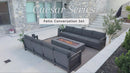 PURPLE LEAF Caesar U-Shaped Patio Conversation Set with Grey Cushion Pillows and Ottoman Couch for Patio Backyard