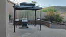 PURPLE LEAF Hardtop Grill Gazebo for Patio Bronze Permanent Metal Roof Outside Sun Shade Outdoor BBQ Canopy with String Lights