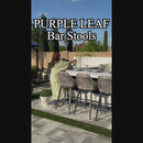 PURPLE LEAF Outdoor Bar Stool Set of 2,  Wicker Rattan Bar stools with Back Aluminum Outside Garden Patio Bar Chairs
