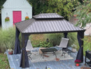 PURPLE LEAF Outdoor Hardtop Gazebo for Garden Bronze Double Roof Aluminum Frame Pavilion