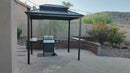 PURPLE LEAF Hardtop Grill Gazebo for Patio Bronze Permanent Metal Roof Outside Sun Shade Outdoor BBQ Canopy