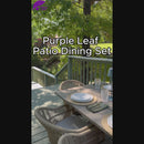 PURPLE LEAF 10/8/6 Pieces Outdoor Dining Set with Patio Aluminium Dining Table Rattan Chairs for Kitchen Champagne