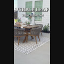 PURPLE LEAF Outdoor Dining Set All Weather Wicker Patio Dining Set with Rectangular Aluminum Table and Modern Armrest Dining Chairs for Garden Deck Backyard Kitchen