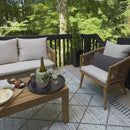 PURPLE LEAF Potlen 4-Piece Patio Conversation Set with Wicker Chairs and Cushions Sofa for Backyard