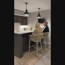 PURPLE LEAF Counter Stools Bar Stools Rattan Bar Stools Wicker Bar Chairs Woven Aluminum Barstools with Back and Cushions