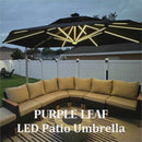 Clearance - PURPLE LEAF OPEN BOX Round Outdoor Umbrellas with Lights