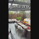 PURPLE LEAF Outdoor Dining Set for Family, Aluminum Outdoor Patio Table and Chairs Set with Olefin Cushions, Patio Furniture Set for Garden or Deck, Beige