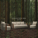PURPLE LEAF Hailar U-Shaped Patio Conversation Set with Genuine Teak Cushions and Pillows Olefin Rope Backres Outdoor Couch Sets for Porch Garden