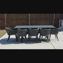PURPLE LEAF 7/9/11 Pieces Outdoor Dining Set with Aluminium Table and Rattan Chairs, Grey