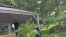 PURPLE LEAF Patio Gazebo for Pool Light Grey Hardtop Galvanized Steel Roof with Upgraded Curtains