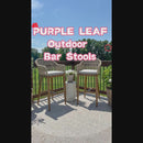 PURPLE LEAF Patio Chairs, 2 Set Outdoor Bar Stools Modern Counter Height Bar, Cushions Included