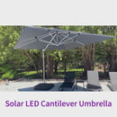 PURPLE LEAF Large Solar Yard Umbrellas Double Top Square Patio Umbrella with Lights