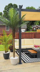 PURPLE LEAF Outdoor Retractable Pergola with Sun Shade Canopy Patio Aluminum Pergola With Curtains