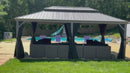 PURPLE LEAF Patio Gazebo for Backyard | Hardtop Galvanized Steel Frame with String Lights | Light Grey