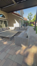 PURPLE LEAF Sanori U-Shaped Patio Couch Set Modular Sofa with Beige Cushions for Balcony