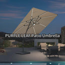 PURPLE LEAF LED Economical 10ft Patio Umbrellas Outdoor Umbrella with Lights