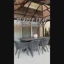 PURPLE LEAF 7/9/11 Pieces Patio Dining Set with Weather-Resistant Dining Table and Chairs Wicker Patio Table Set with Comfortable Cushion for Deck, Garden, Kitchen, Grey