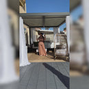 PURPLE LEAF Louvered Pergola Modern Grey Pergola with White Roof for Deck Backyard Garden