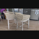 OPEN BOX I PURPLR LEAF Bar Stools Chair Set of 2, Rattan and Aluminum Frame with Comfortable Cushion