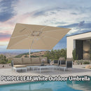 【Outdoor Idea】PURPLE LEAF Best White Outdoor Cantilever Umbrella with Base