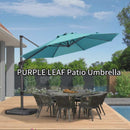 PURPLE LEAF Economical 10 / 11 ft Patio Offset Umbrellas