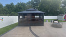 PURPLE LEAF Sunroom Hardtop Gazebo Solarium Grey Galvanized Steel Double Roof  All-Weather Aluminum Outdoor Screen House