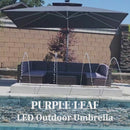 Clearance - PURPLE LEAF OPEN BOX Rectangle Outdoor Patio Umbrellas with Lights