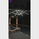 PURPLE LEAF Large Solar Yard Umbrellas Double Top Square Patio Umbrella with Lights