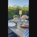 PURPLE LEAF Outdoor Dining Table Set All-Weather Aluminum with Wood Grain Table and Rope Woven Chairs Includes Backyard Patio Cushions