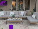 PURPLE LEAF Melben Light Grey Modular Outdoor Sectional with Cushions Flexible Layout for Outdoor Space