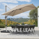 PURPLE LEAF Hailar Deluxe Outdoor Patio Umbrella Aluminum Cantilever Umbrellas