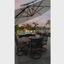 PURPLE LEAF Outdoor Garden Umbrella with Base, Cantilever Umbrellas in Wood Color