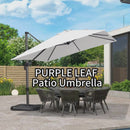 PURPLE LEAF Economical Square Outdoor Patio Umbrella Rectangle Cantilever Umbrella