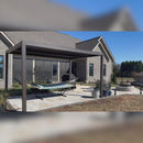 PURPLE LEAF Athena Outdoor Louvered Pergola Adjustable Metal Roof Bronze Hardtop Gazebo Patio Pavilion